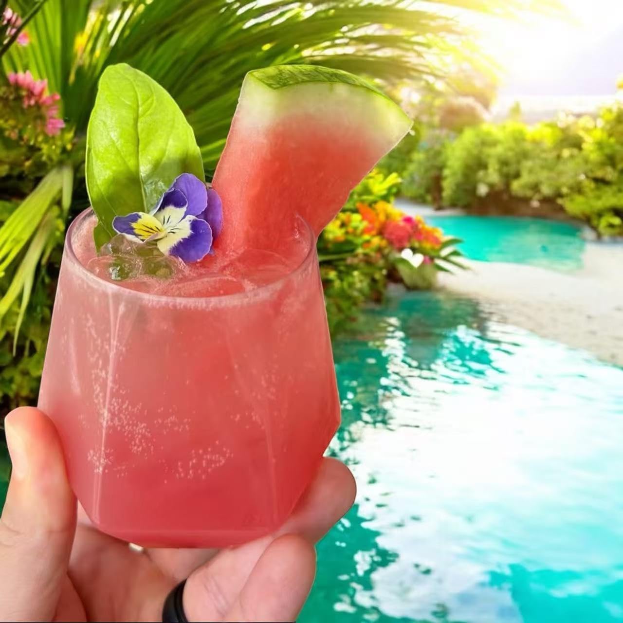 Oojami 48 Pack Diamond Clear Unbreakable Stemless Plastic Glasses 24 9oz Stemless Champagne Flutes & 24 12oz Cups BPA-Free, Disposable, Shatterproof Drinkware for Weddings, Bars, Events, and Parties