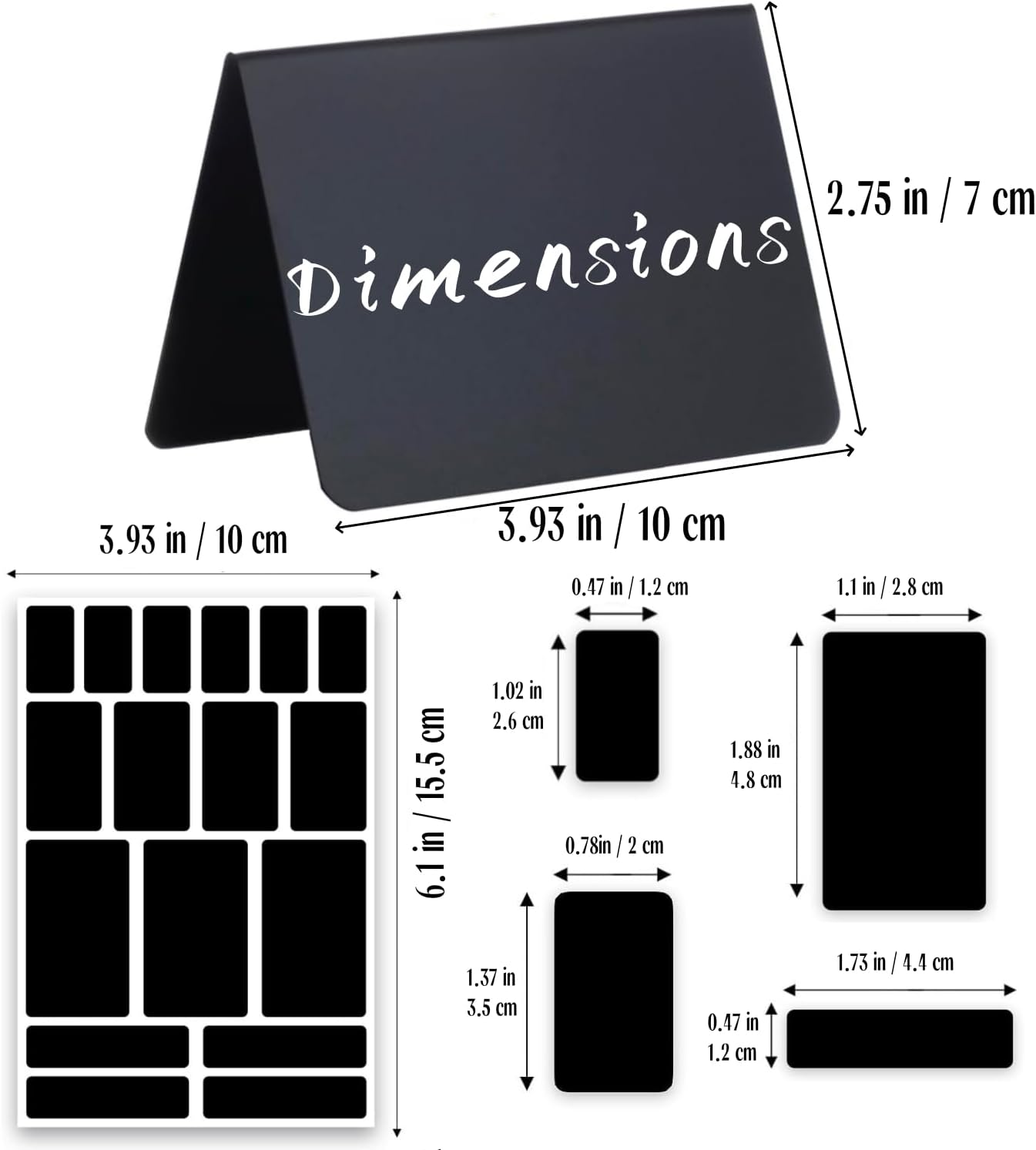 20 Pack Mini Chalkboard Signs for Food Display - 4"x3" Reusable Buffet Food Labels for Party, Catering, Wedding Dessert Table Bakery, with 5 Markers and 85 Labels