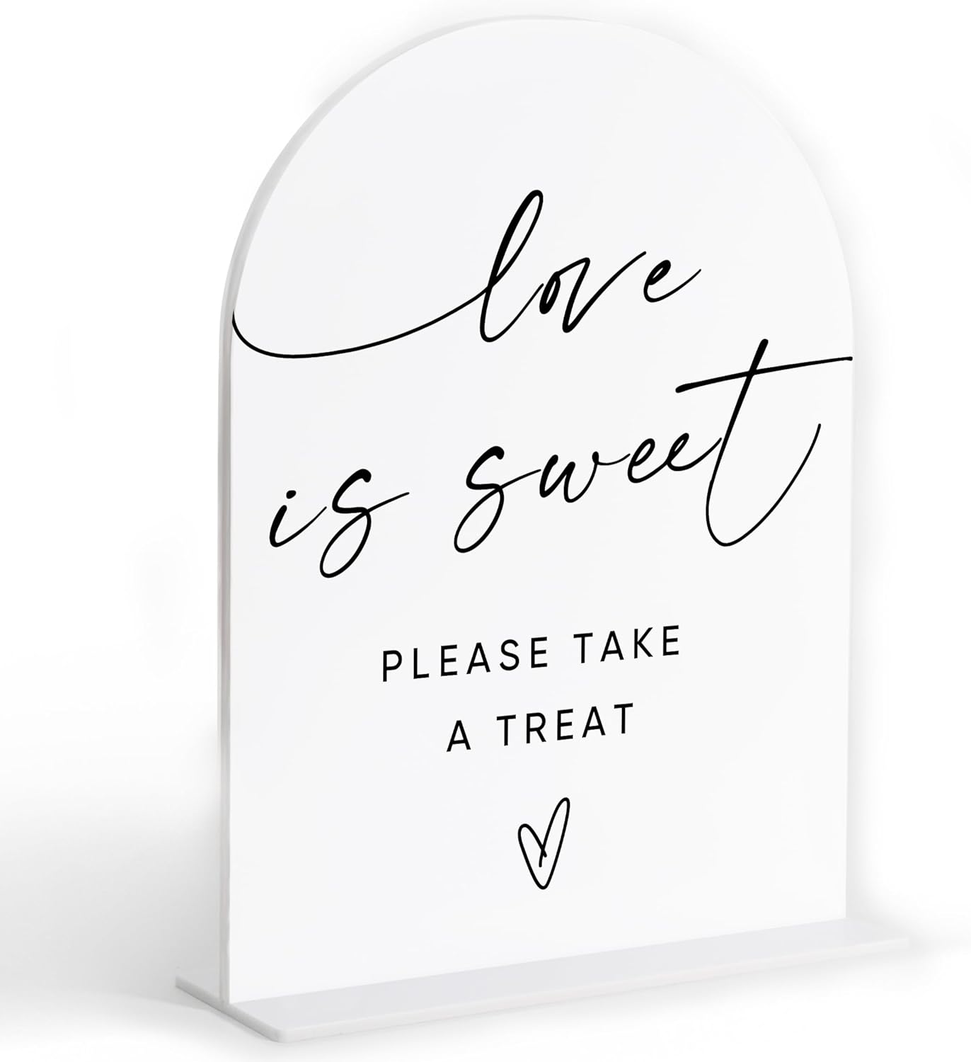 Love Is Sweet Sign for Dessert Table, White Arch Acrylic Wedding Sign, Wedding Reception Decorations, Bridal Shower Decor, Engagement Decor, Centerpiece Table Decorations Party for Bride and Groom-1