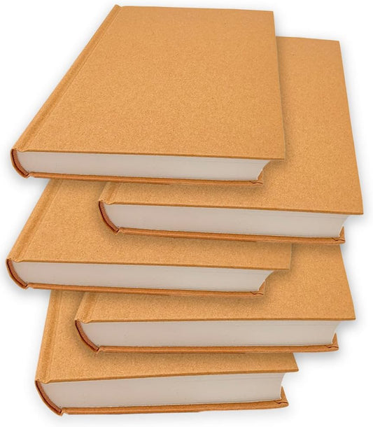 5.5x8.25 Sketch Book, Pack of 5, Each with 120 Sheets (100gsm), Hardcover Bound Sketch Notebook, Acid Free Blank Drawing Paper, Ideal for Kids & Adults, Kraft Cover