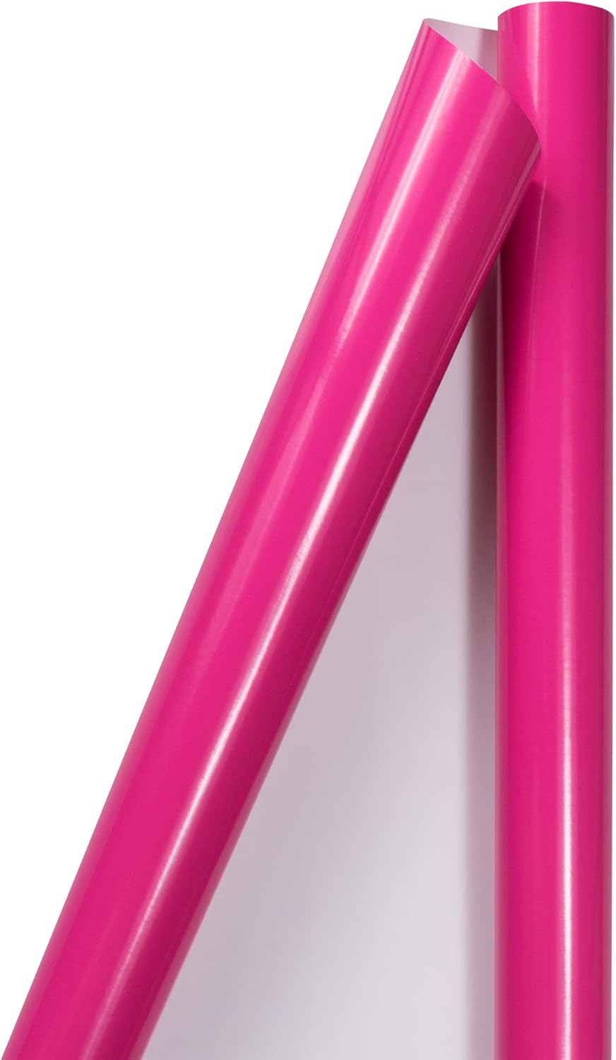 JAM Paper Gift Wrap - Glossy Wrapping Paper - 50 Sq Ft Total (30 in x 10 Ft Each) - Fuchsia - 2 Rolls/Pack