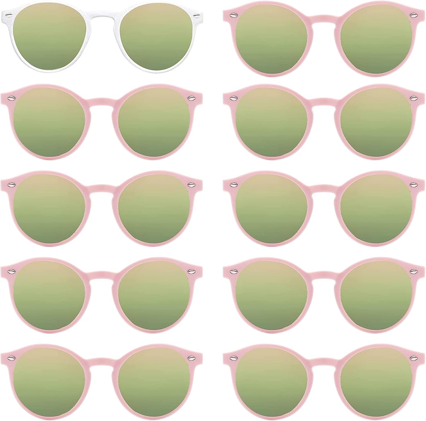 LADY&HOME Bachelorette Party Cat Eye Sunglasses - Bridesmaid & Bridal Shower Supplies, 10pcs Round Weddings Sunglasses
