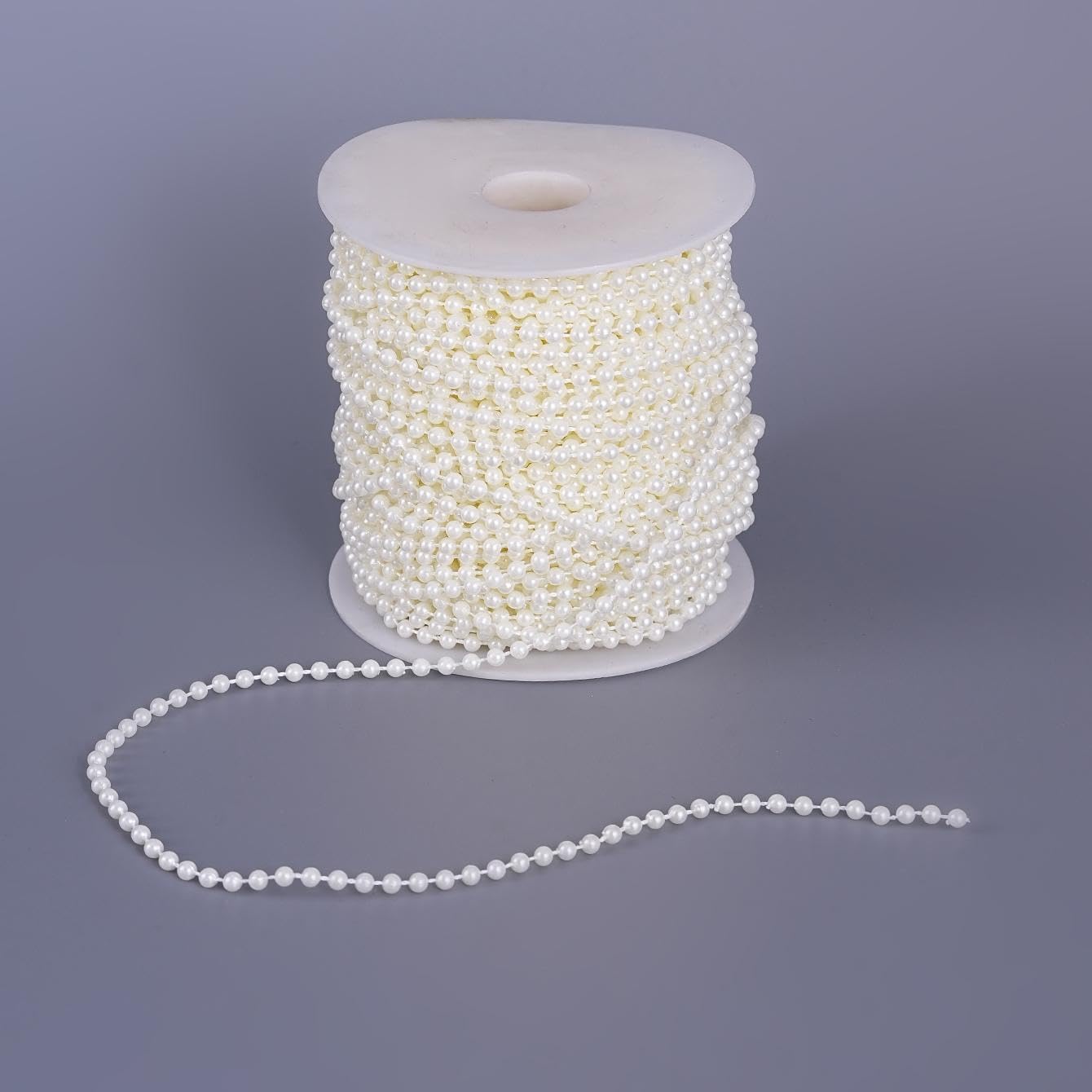 44 Yards/131 Feet Pearl Garland Craft String Pearls, Faux Pearl for Wedding Party Decoration, Christmas Tree Decorations and DIY Crafts (Ivory, 4 mm 131 Feet)