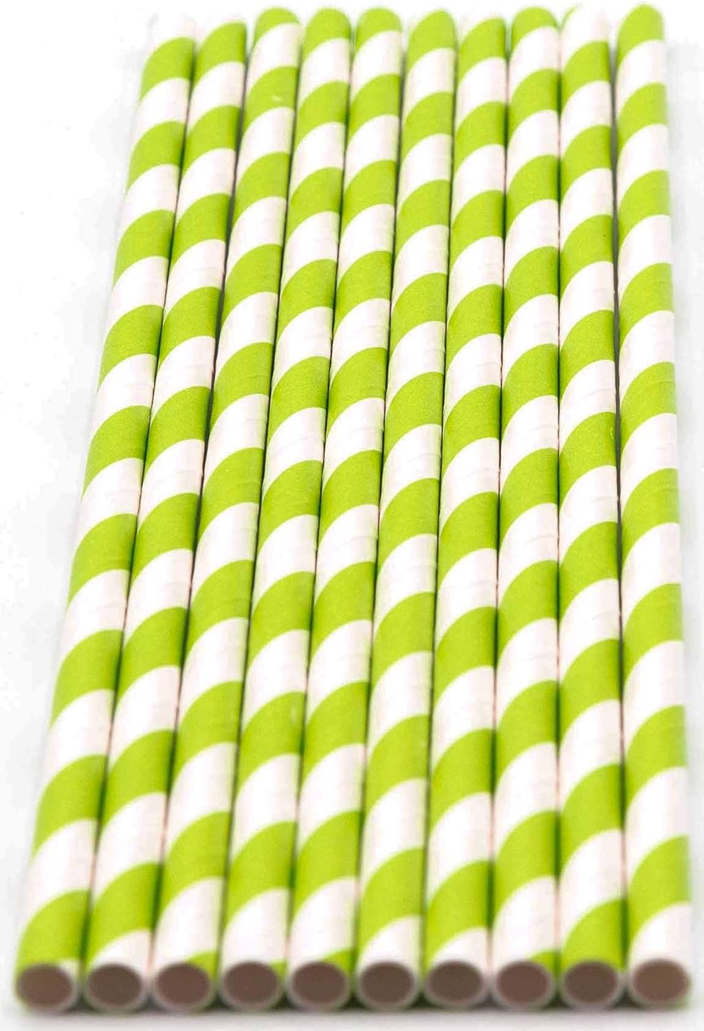 Pack of 300 Green Swirls Biodegradable 4-Ply Paper Drinking Straws (Compostable, Non-toxic, BPA-free)