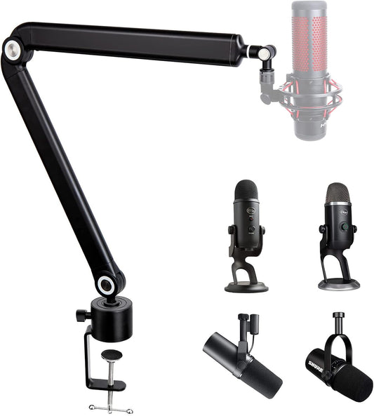 SUNMON Mic Stand Boom Arm - Microphone Arm Compatible with HyperX QuadCast, 360° Rotation Microphone Stand, Weighted Metal Mic Boom Arm for HyperX QuadCast,Blue Yeti,Shure MV7,Rode and Most Gaming