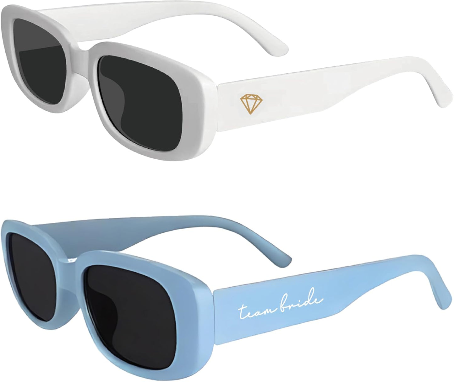 Bride Squad Bachelorette Party Favors 10 Pcs Team Bride Sunglasses Retro Rectangle Bridesmaid Gifts Sunglasses