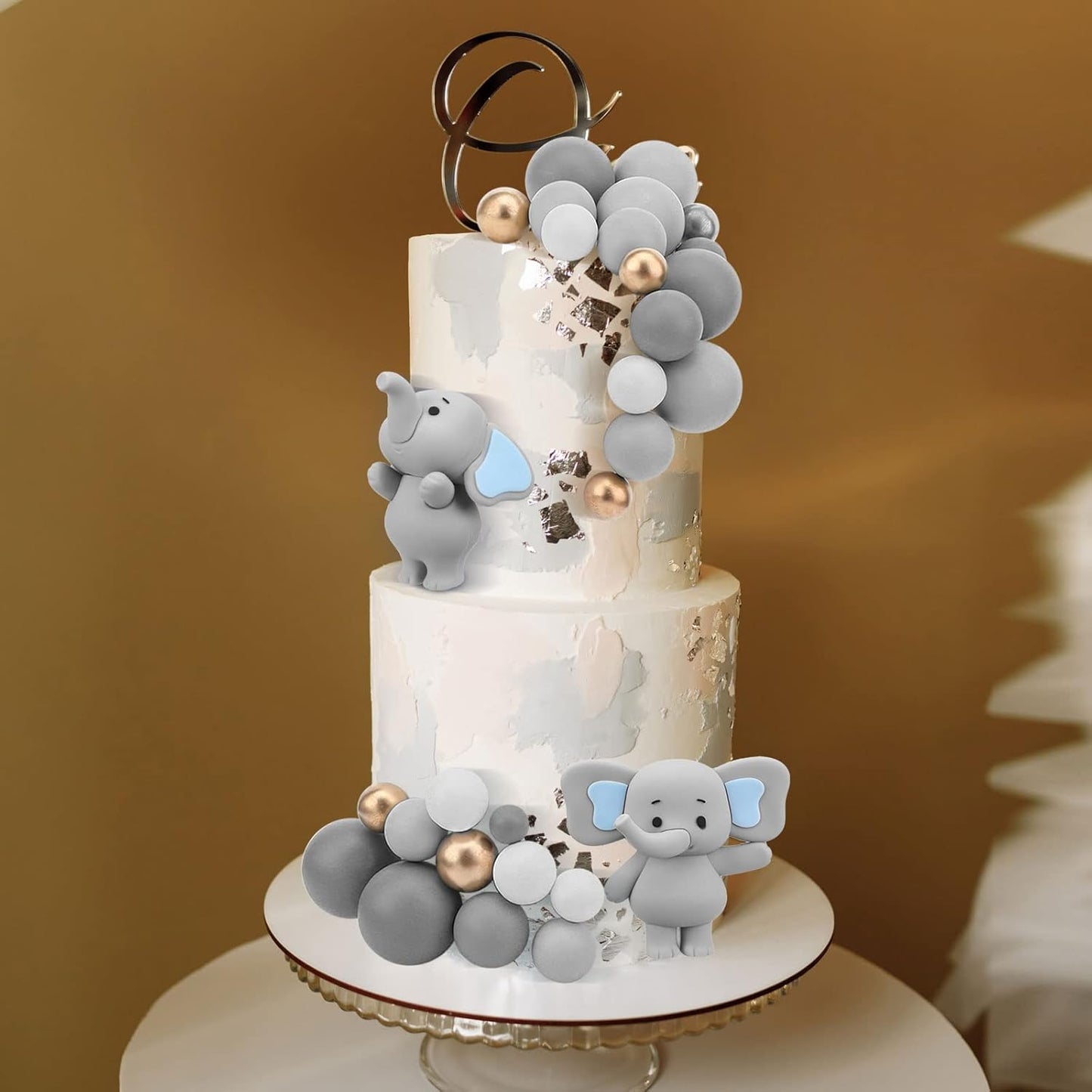 108 Pcs Balls Cake Topper DIY Cupcake Insert Foam Balloons for Cake Baking Wedding Anniversary Birthday Decoration(Dark Gray, Gray, Light Gray,Multi Sizes)