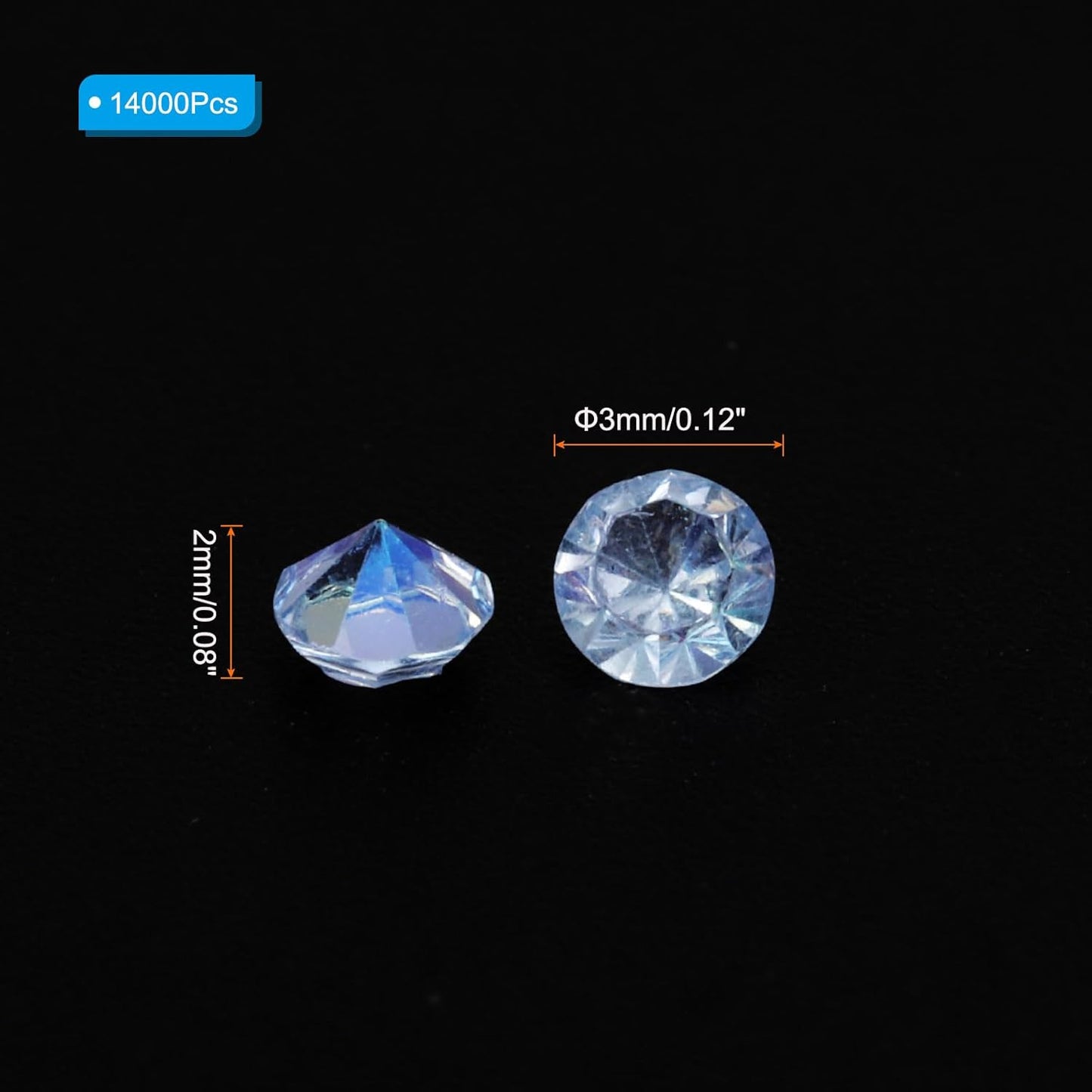 PATIKIL 14000Pcs Wedding Table Scatter Confetti Crystals 3mm Acrylic Diamonds Vase Fillers Gems for Table Centerpiece Decorations Bridal Shower Party, Light Blue AB