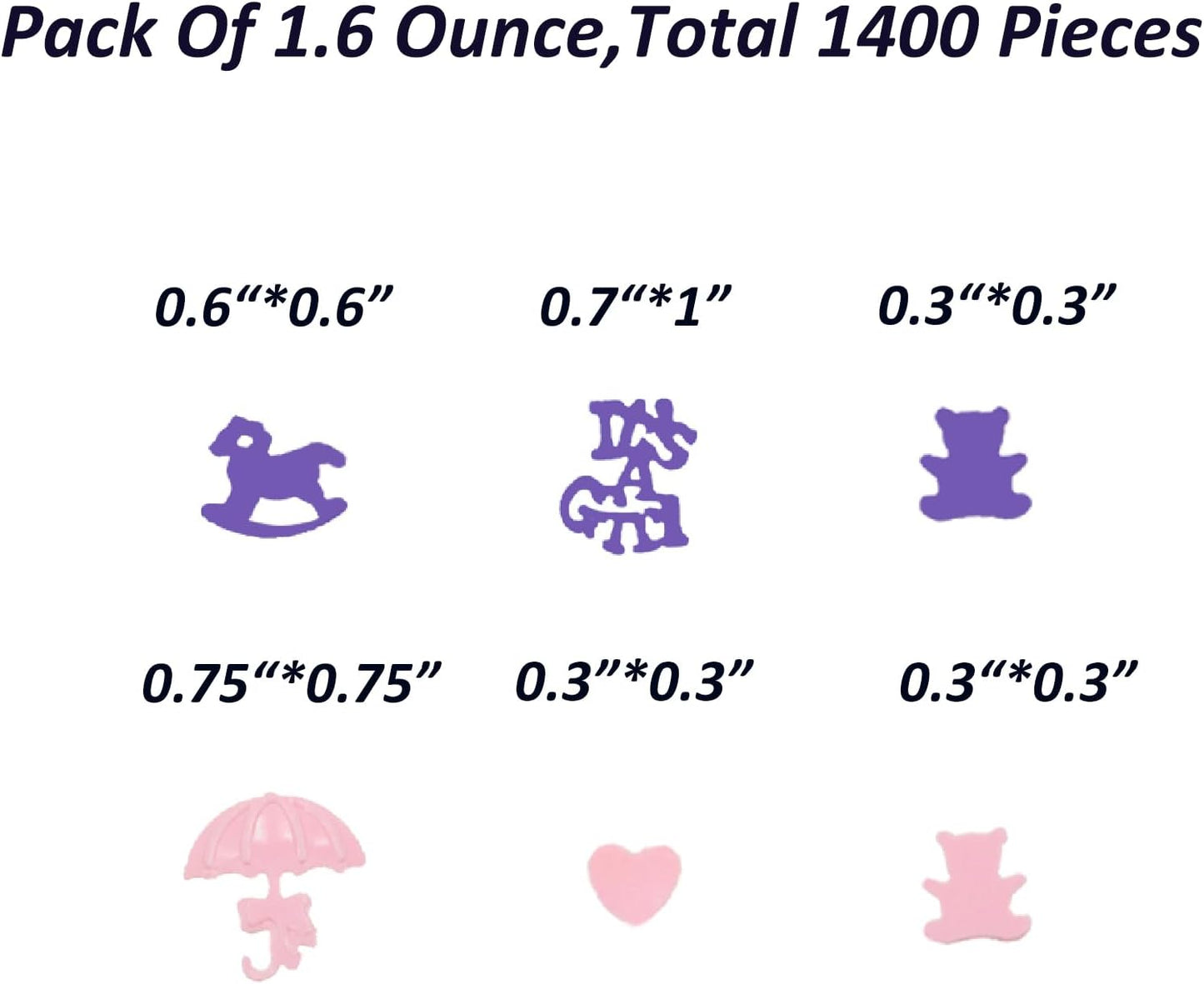 Confetti Girl Sequins Table Confetti Metallic Foil Sprinkles or DIY for Baby Shower Birthday Party Favors(It's A Girl)