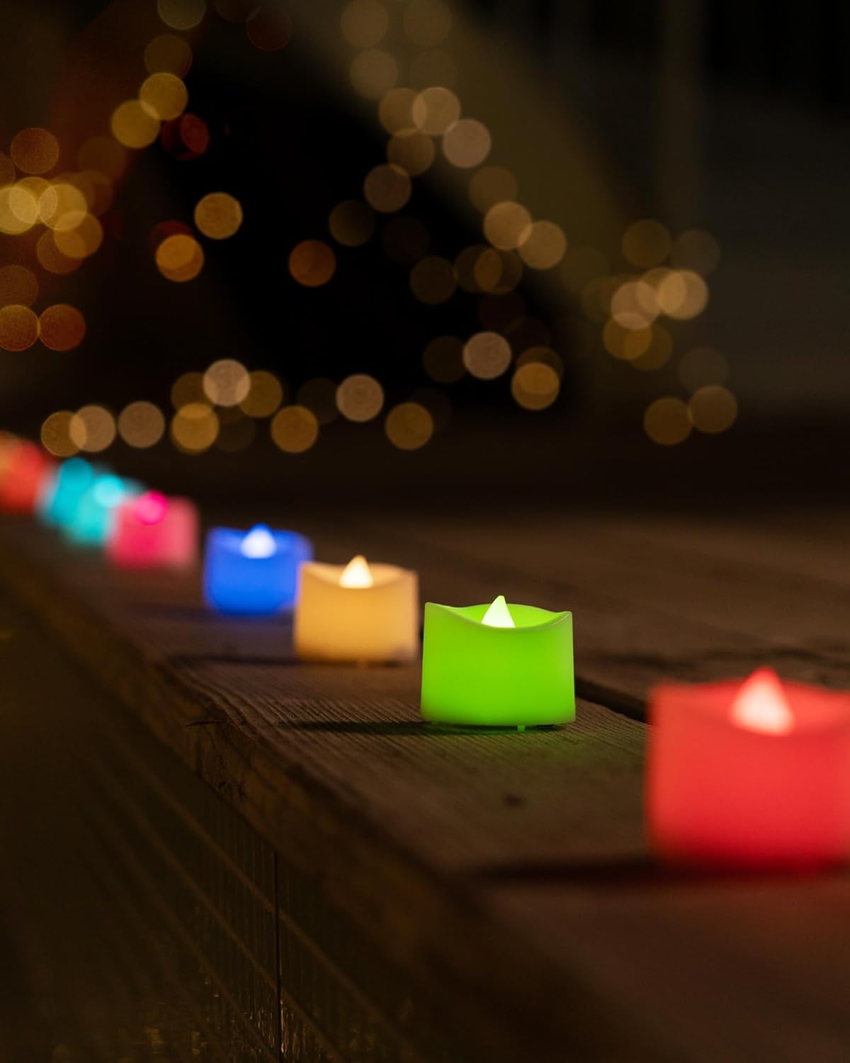 Homemory Multi Color Changing Tea Lights Candles Battery Operated, LED Holiday Candles Tealights with 7-Color Changing for Halloween, Pumpkin, Ofrenda, Christmas, Party, DIY, 12-Pack [White Base]