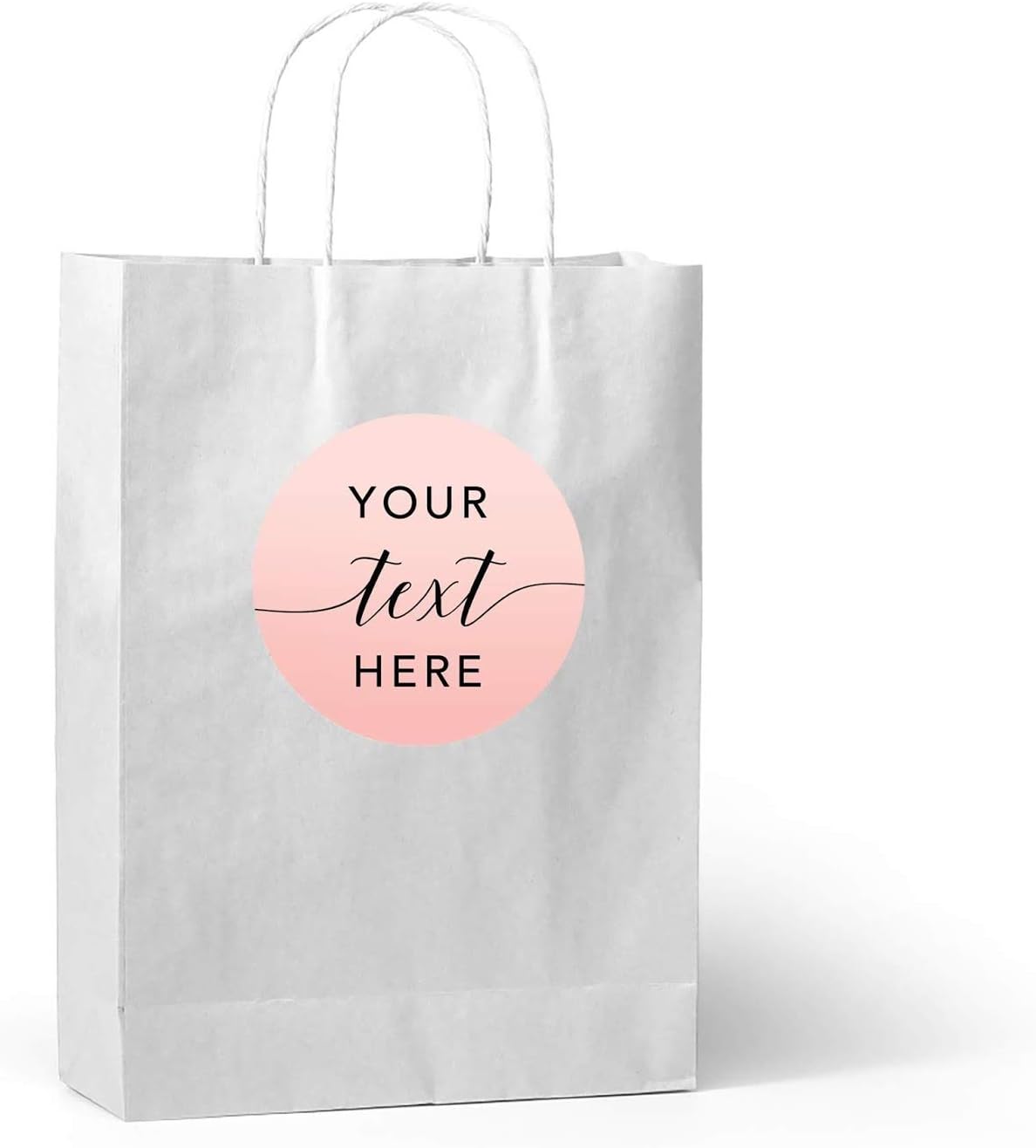 Andaz Press Personalized Blush Pink Rose Elegant Party Collection, Round Circle Label Stickers, Your Text Here, 40-Pack, Custom Favors Decor Envelope Seals