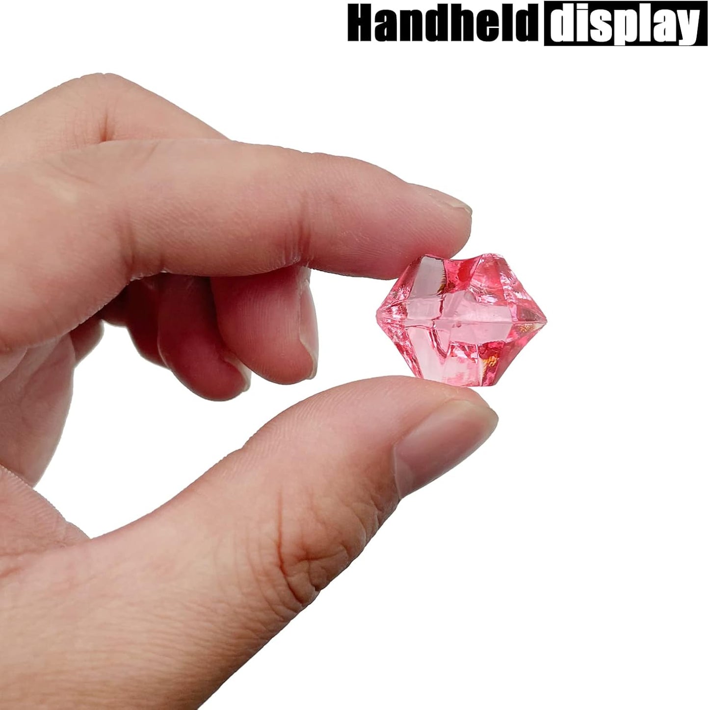 Fake Ice Rocks, 150 PCS Pink Acrylic Ice Rocks Pink Fake Crushed Ice Cubes,Vase Fillers for Valentine's Day