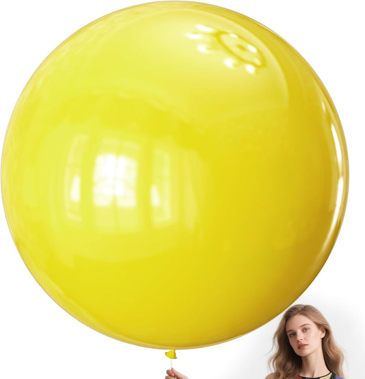 KAWKALSH Yellow Giant Balloons 36 Inch, 9pcs Jumbo Large Round Latex Balloons for Baby Shower Birthday Sunflower Theme Party Decorations