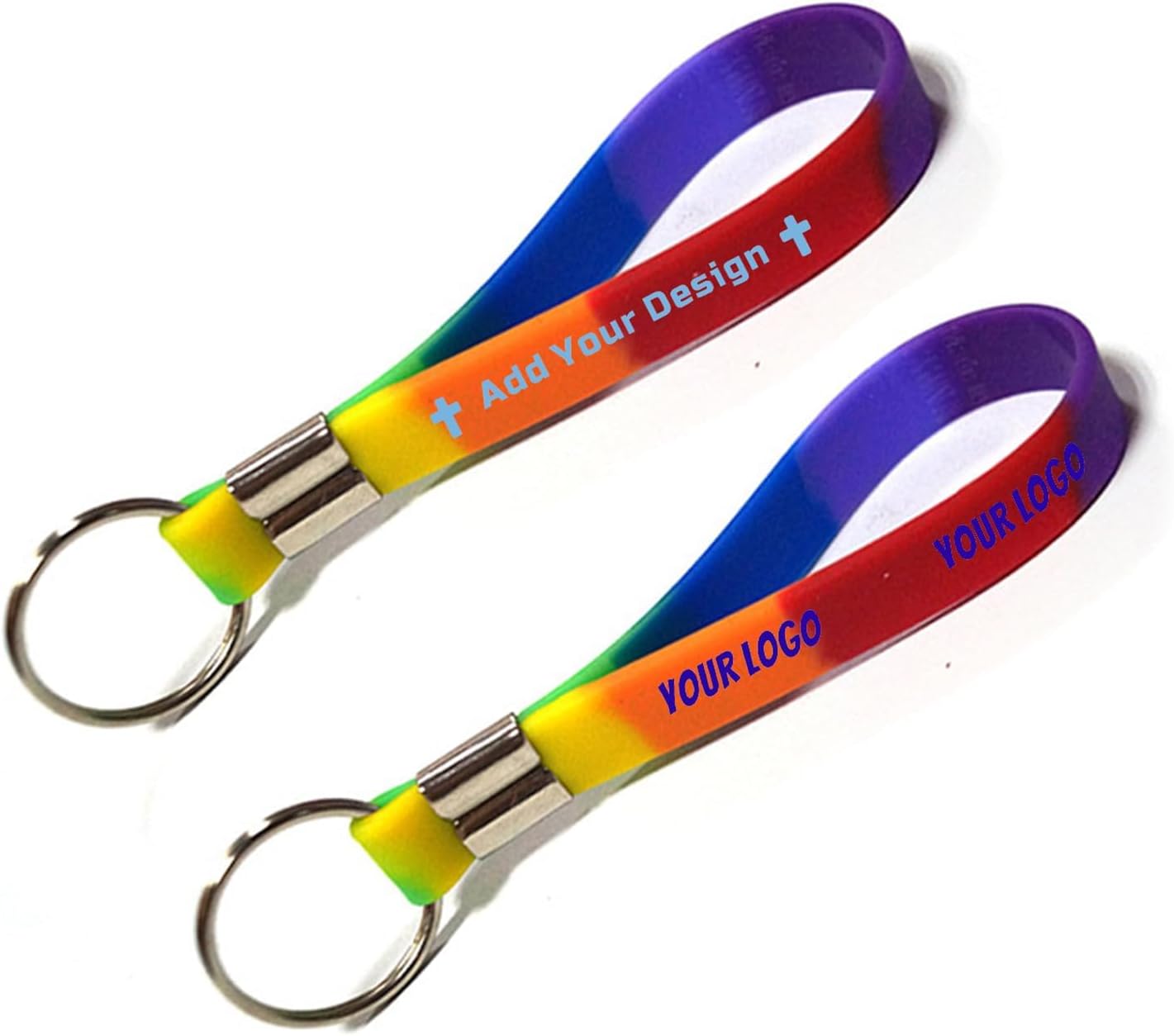 50 Personalized Silicone Keychains for Backpack Key Cellphone, Custom Silicone Keyrings CustomText/Icon for Adults