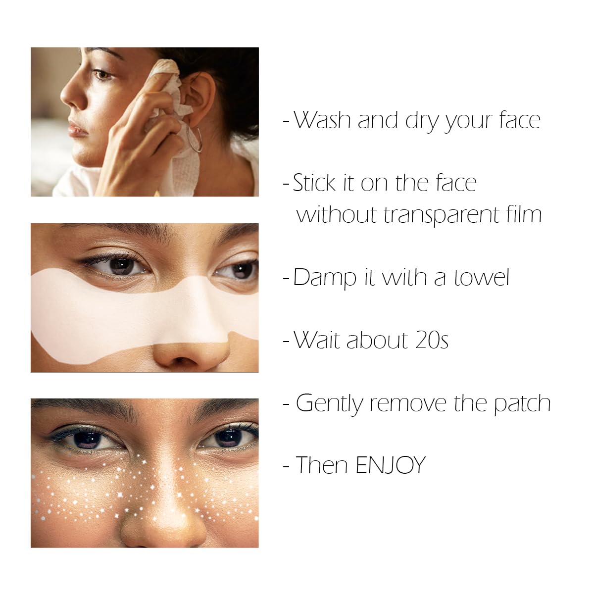 Glitter Freckles, 24PCS Glitter Freckles Face Tattoo, Sparkle Freckles for Women, Waterproof Gold Temporary Face Tattoos Glitter Glow Up Patches Makeup Patches (Gold & Rosegold)