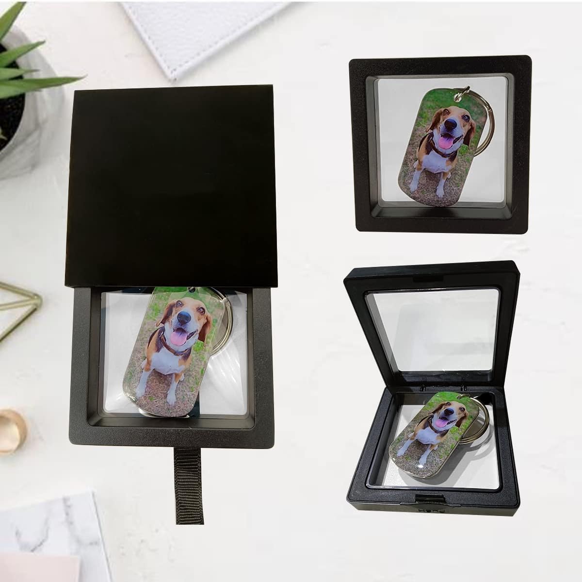 Funnylife Personalized Dog Memorial Photo Keychain Stainless Steel Custom Pet Memory Keychain Loss of Dog Sympathy Gifts