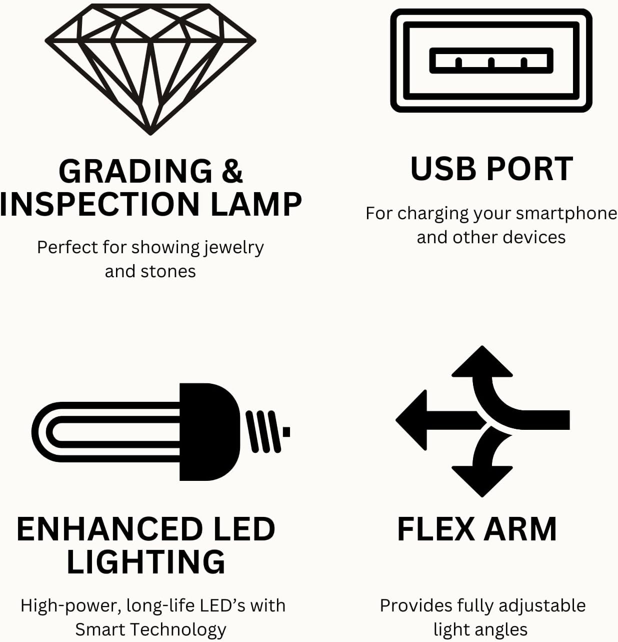 GemOro Horizon 2 LED Light | Adjustable Inspection Lamp for Diamonds Gemstones Pearls Jewelry | Enhanced Lighting with Smart Technology
