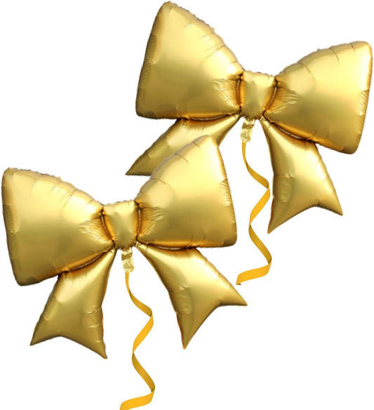 36 Inches Bow Foil Balloon Huge Bowtie Gold Balloon for Baby Shower, Wedding, Kids Theme Party Decoration (Gold 1)
