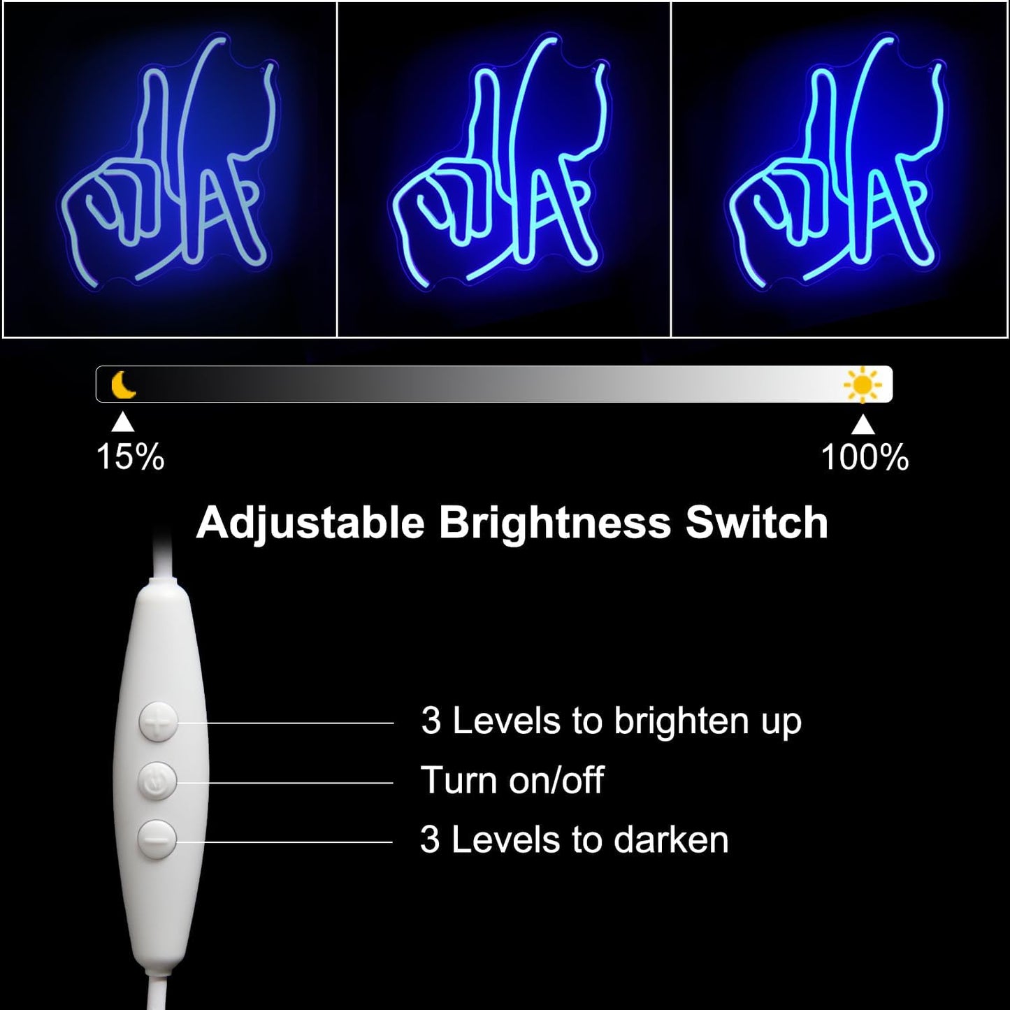 Los Angeles Gesture Neon Sign Baseball Team Neon Lights for Man Cave Decor Blue Letters Gesture LED Sign Fingers Neon Wall Sign LA Neon Signs for Wall Bedroom Garage Game Room Decor