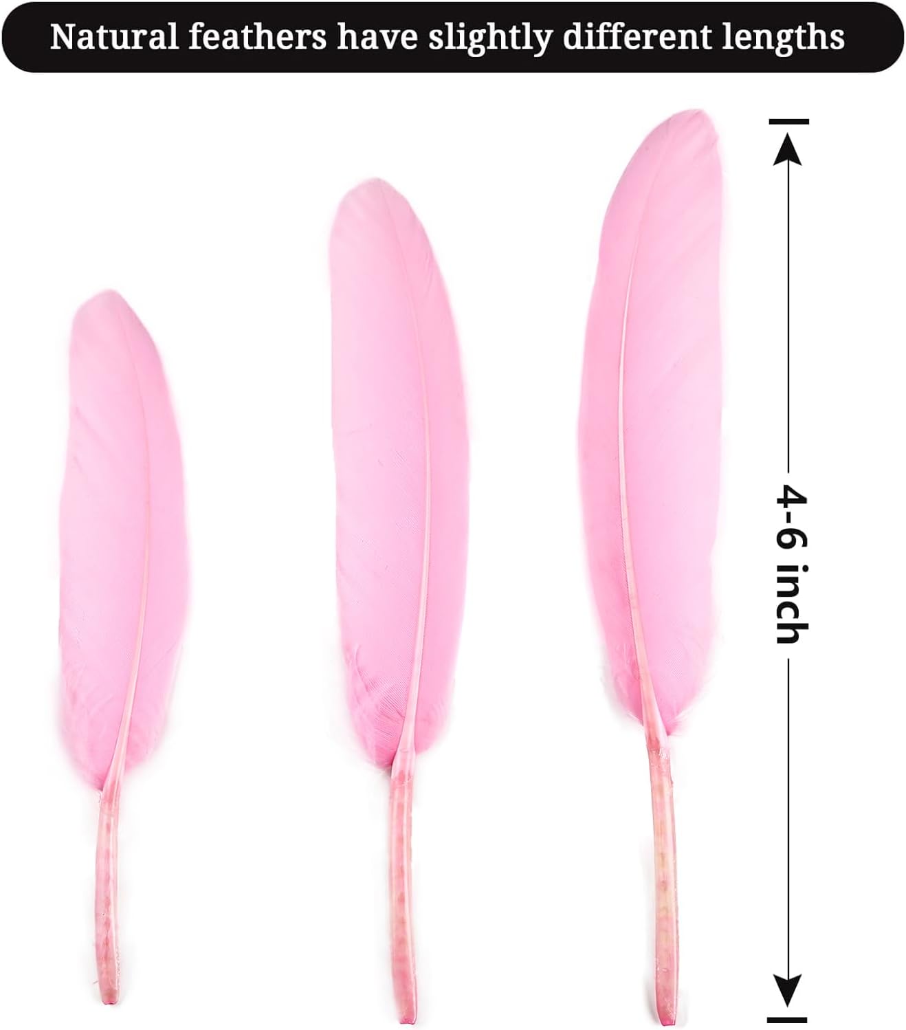 FeelfunFeather 120pcs Goose Cochettes Feather Natural Bulk 4-6 inch 10-15cm for Wedding Party Christmas Decorations DIY Crafts Goose Cochettes Feather,Pink
