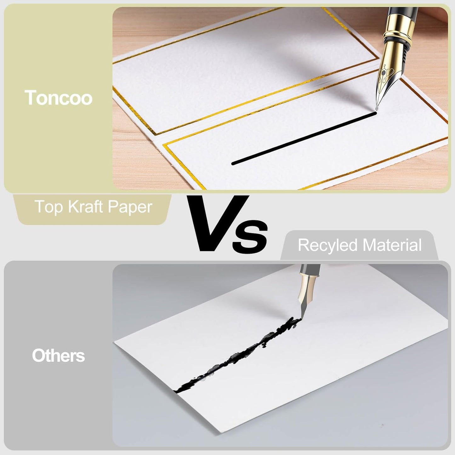 60Pcs Premium Place Cards With Gold Foil Border - 2" x 3.5" Tent Cards for Wedding, Table, Dinner Parties - Small Escort and Name Cards