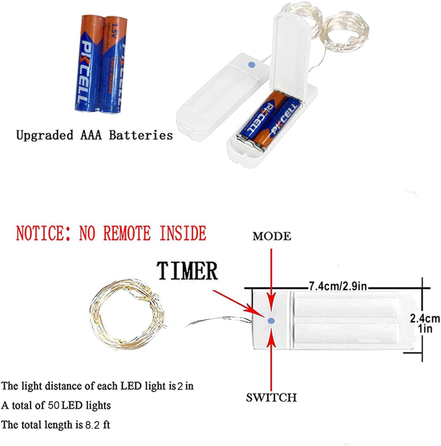 ZNYCYE 50 LED Fairy Lights with Timer, 6 Pack 8.2 Ft 8 Modes Battery Operated String Lights, Multi-Color for DIY Wedding Bedroom Mason Jar Vases Table Party Christmas Decoration