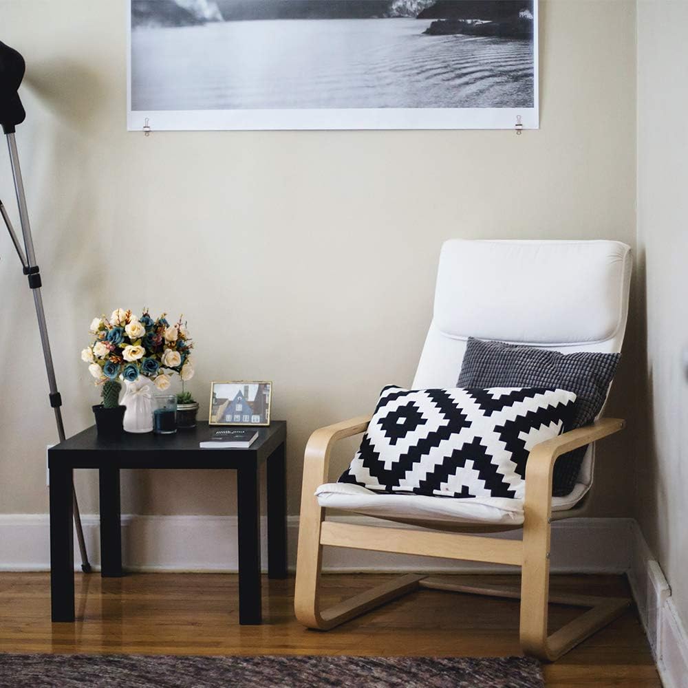 LESING Artificial Fake Flowers with Vase Silk Artificial Roses Wedding Flowers Bouquets Home Office Party Meeting Room Decoration (Blue-1)