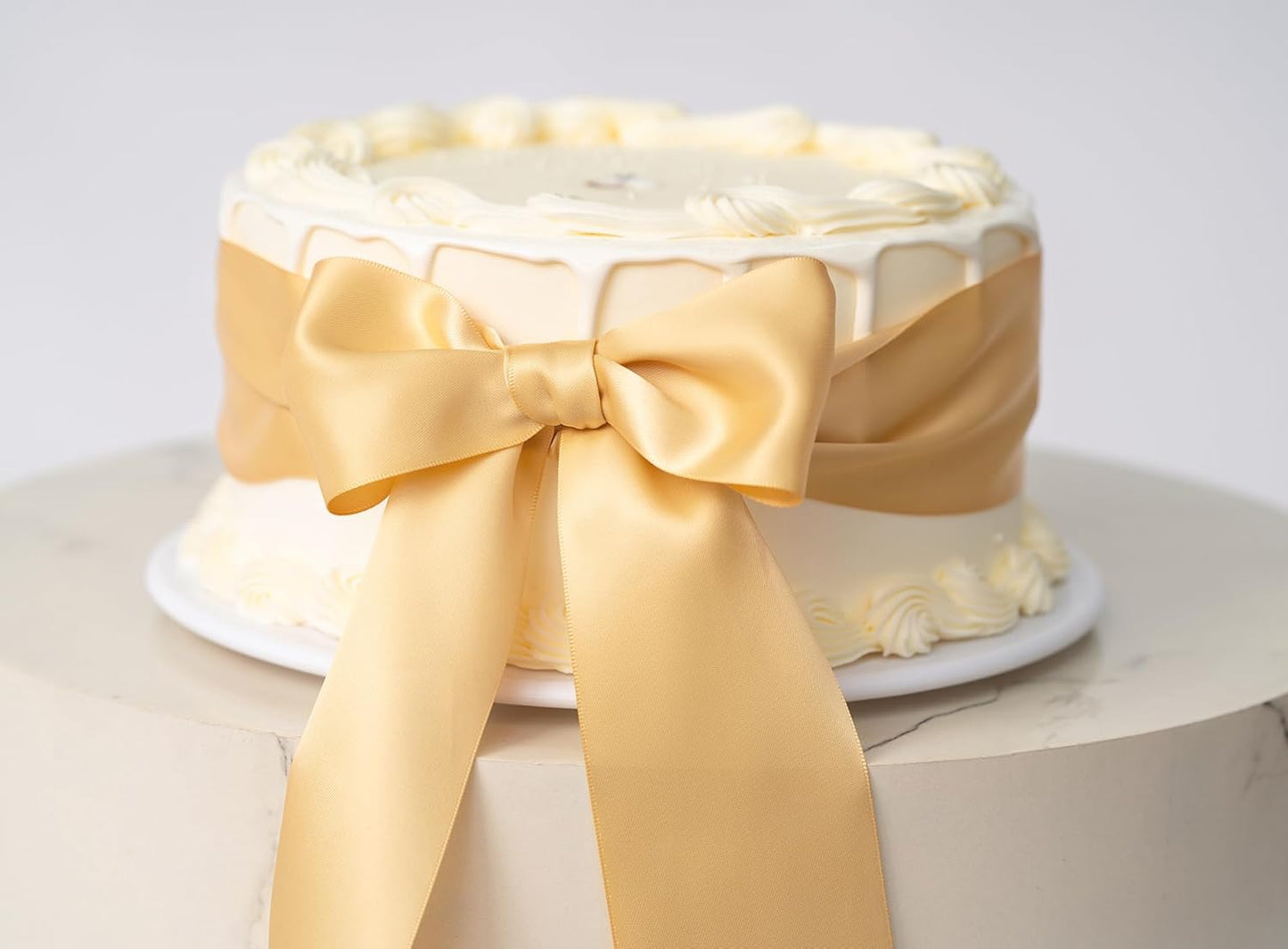 Champagne Satin Ribbon 2.5 Inch Double-Faced Polyester Ribbons 25 Yards for Hair Bows Gift Wrapping Crafts Floral Bouquet Wedding Invitations