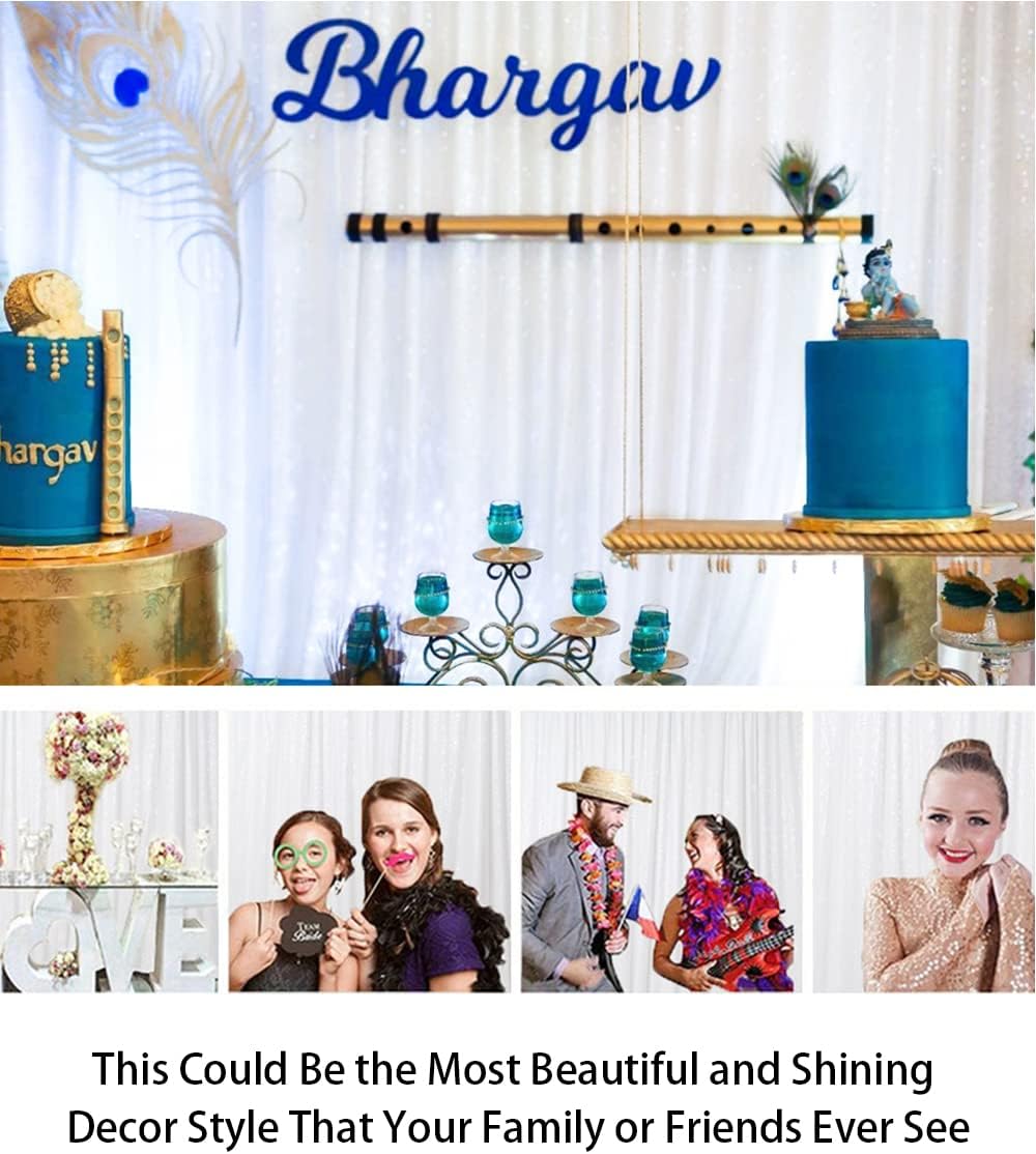 ShinyBeauty 10x10FT White Sequin Photo Backdrop - Sparkly Glitter Background for Photography, Baby Showers, Birthdays, Weddings & Party Decor