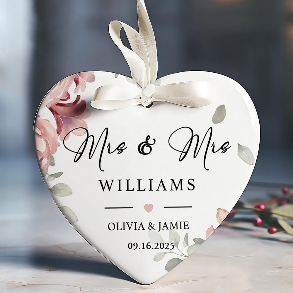 GABITA Personalized First Christmas Married Keepsake, First Christmas Married Ornament 2025, Decorations for New Couple, Married Ornament Calendar Gift