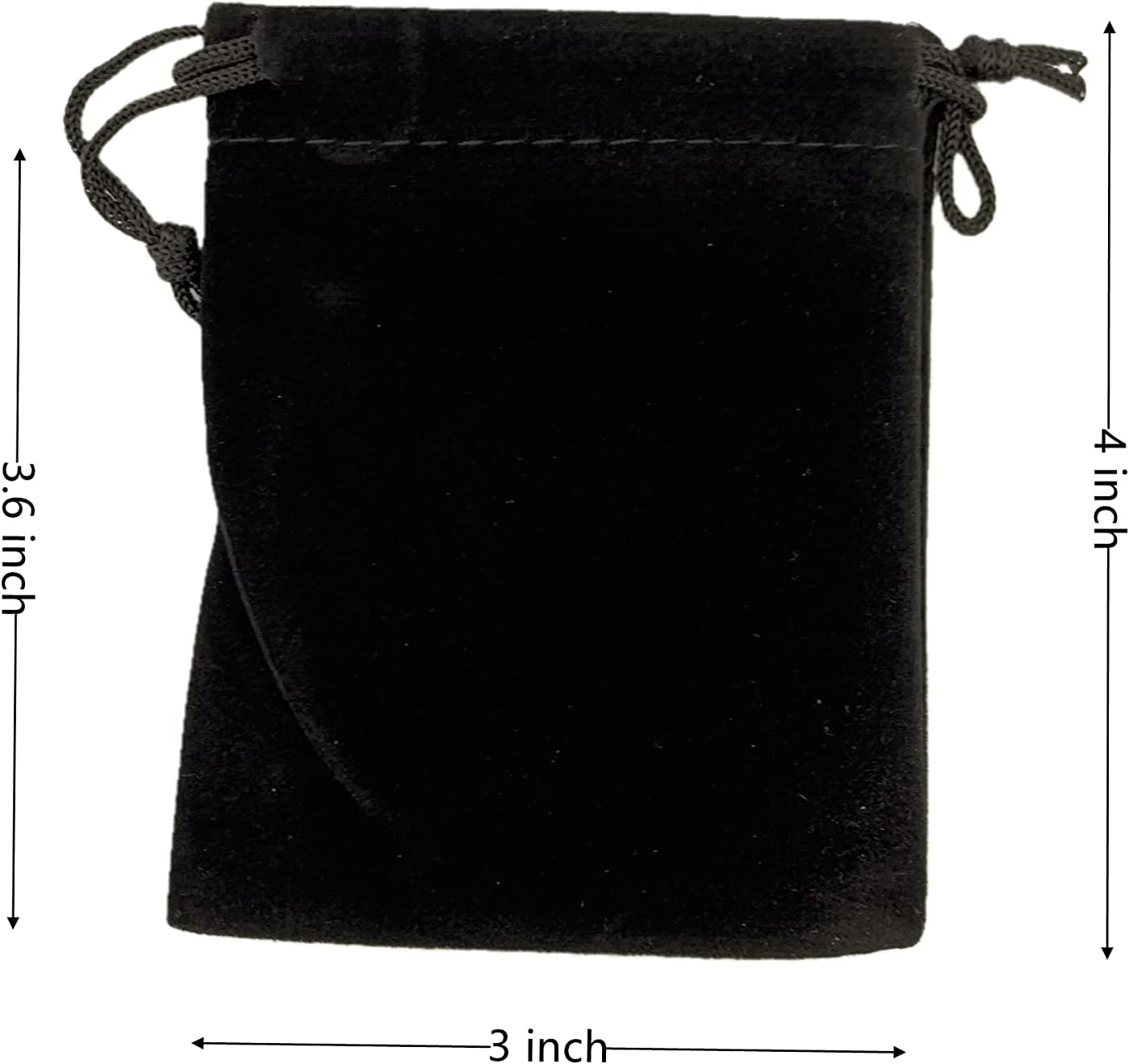 Palmhomee Pack of 48 3x4 Inch Velvet Drawstring Bags Gift Bag Velvet Pouch For Jewelry Wedding and Party Favor (Black)