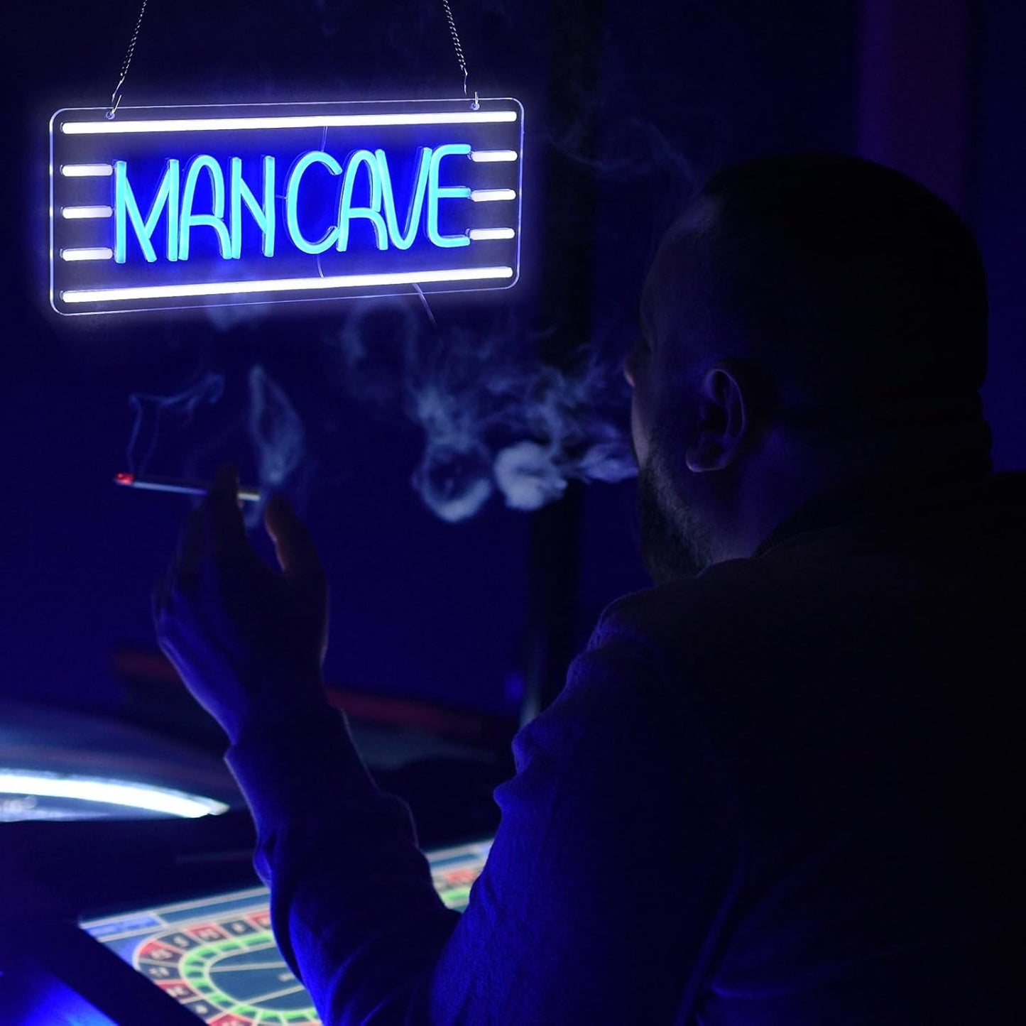 Man Cave Neon Sign, Neon Sign For Wall Decor, Art Led Light for Resturant Signage Shop Home Wall Decor Welcome Sign Bedroom Bar Hotel Shop Party(16.5 x 6.5 in)