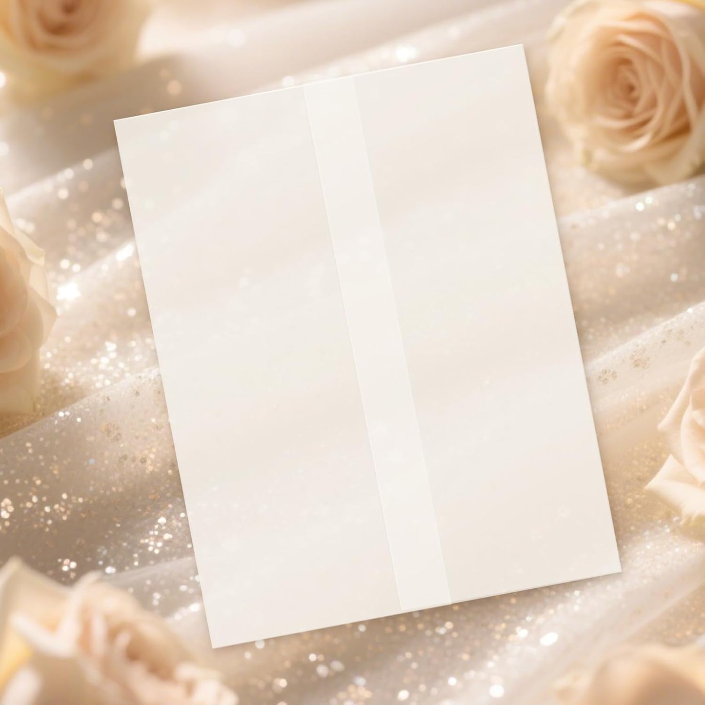 30 Pack Pre-Folded Vellum Jackets for 4.25x5.5 Invitations, Translucent Vellum Paper 4.25x5.5 Jackets, 100GSM Wedding Invitations Wraps, Envelope Liners for Birthdays, Baby Showers