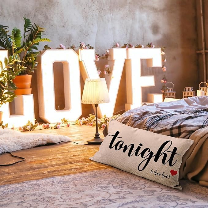 Mancheng-zi Bridal Shower Gift - 16x24 Pillow Cover for Bride, Bachelorette and Wedding - Funny Throw Pillows for Bedroom (Beige)