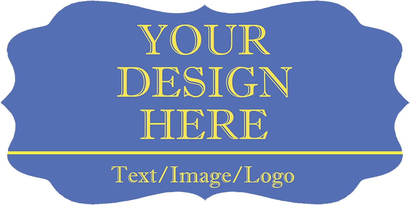 Custom Stickers 70-1000 Personalized Labels for Birthday Party Wedding, Customized Stickers for Business Logo(2-Fancy Frame)