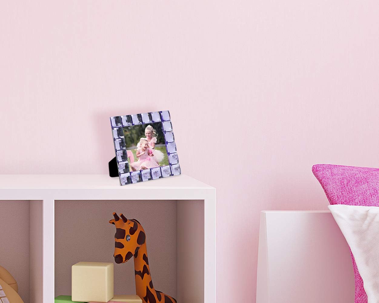 Isaac Jacobs Decorative Sparkling Light Purple Jewel Picture Frame, Photo Display & Home Décor (4x4, Light Purple)