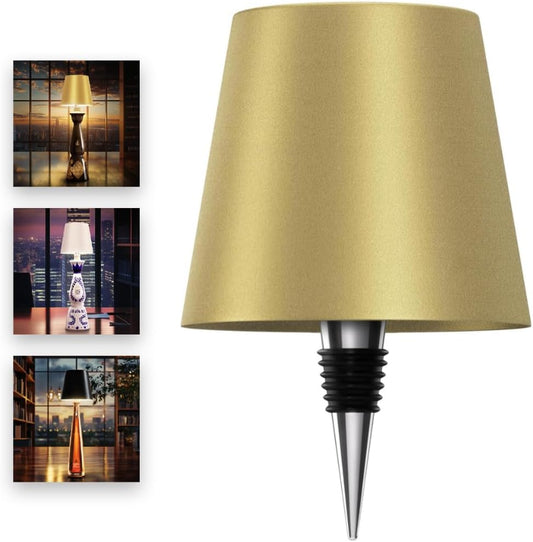 Wireless LED Bottle Lamp - 100% Waterproof, Adjustable Brightness & Light Temperature 3000-6000K, Rechargeable (Mat Gold)