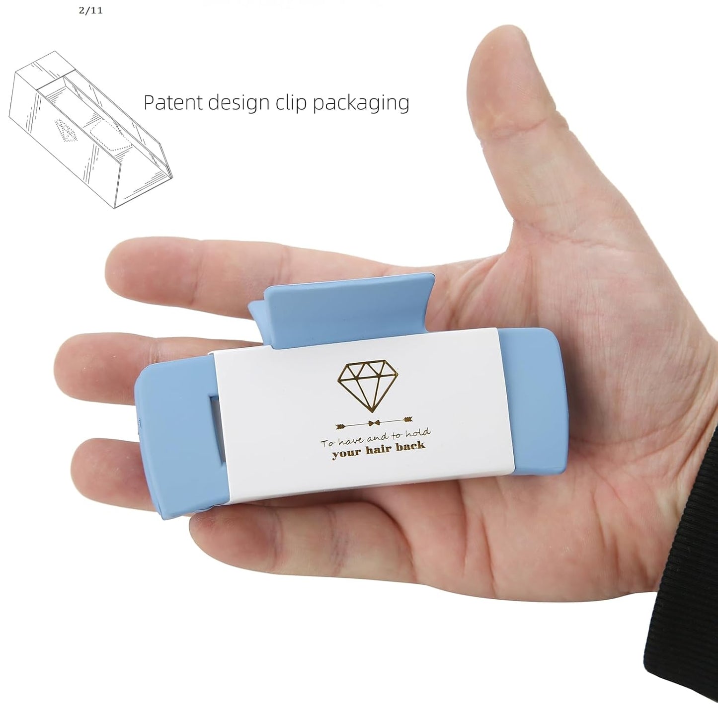 12pcs Bridesmaid Proposal Gifts 4.1inch square Bachelorette Claw Clips Sunglasses set of 12 Girls Trendy Cute Hair Clips for Wedding Party Favors(Dusty Blue 12pcs)