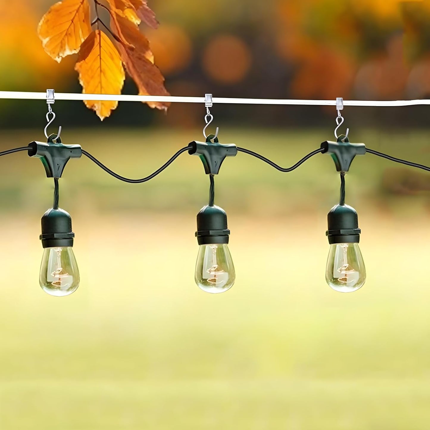 Coideal Gutter Hooks Curtain Clips, 40 Pcs Stainless Steel Patio String Light Hanging Clips Metal S Hooks for Indoor Outdoor (Silver)