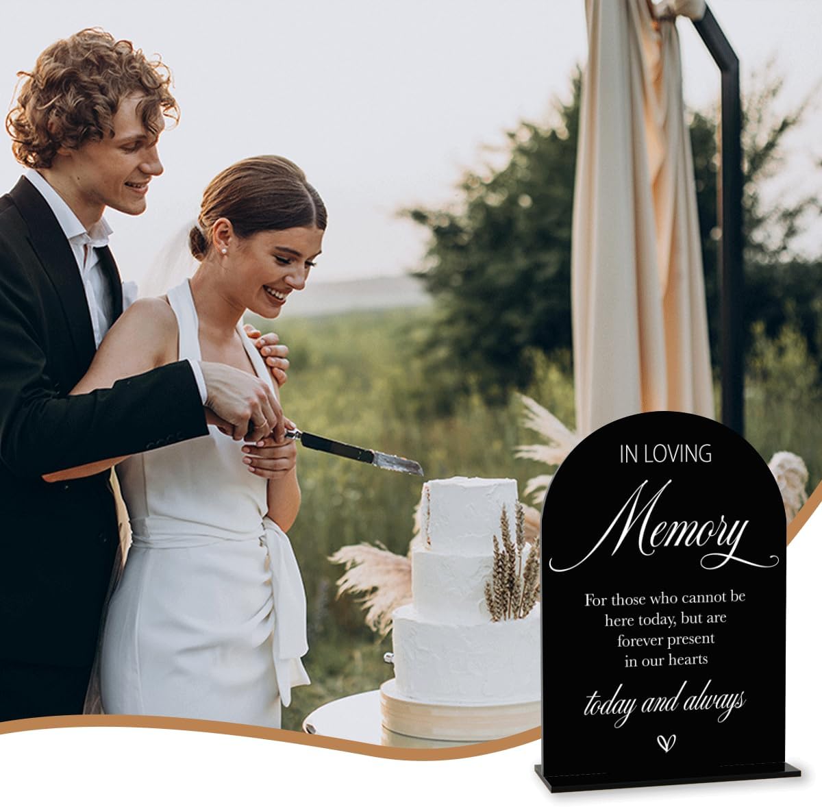 Black In Loving Memory Wedding Sign, In Memory Wedding Sign for Engagement Bridal Shower Decor fo Ceremony Reception, Weddings Acrylic Sign