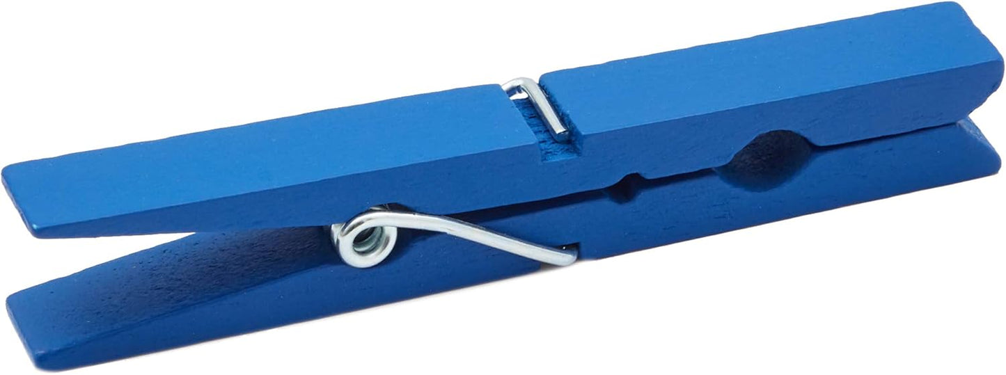 Juvale Wooden Clothes Pins - 100 Pack, Navy Blue - Mini Clothespins & Wooden Clips for Laundry, Crafts & Photo Clips