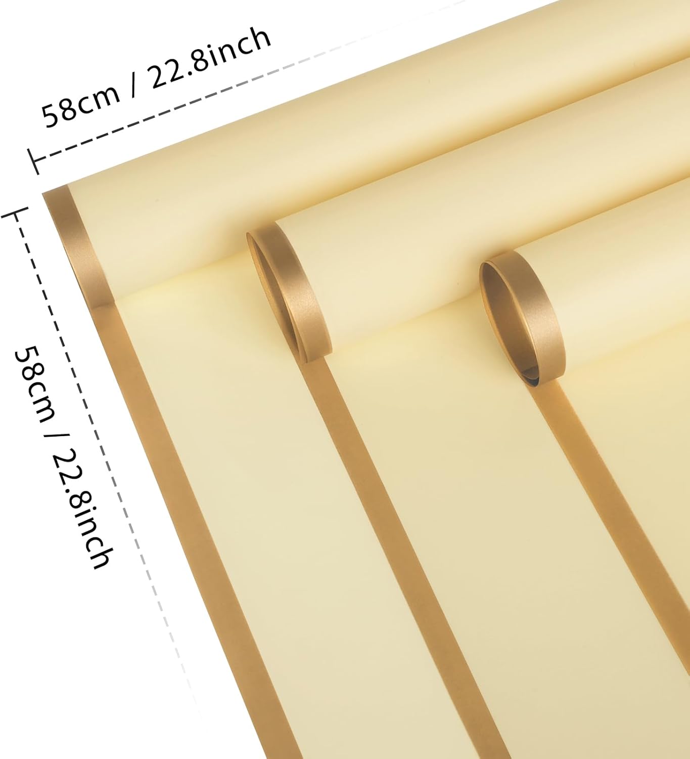 NESCCI 20 Sheet Flower Wrapping Paper - Waterproof Floral Bouquet Wrapping Paper, Florist Supplies Packaging Paper for Wedding Birthday Gift DIY (Light yellow)