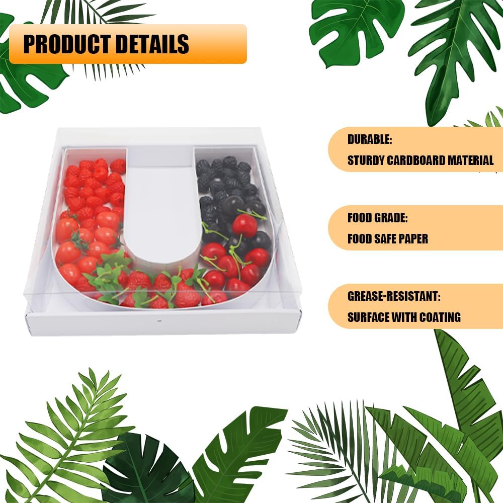 12" Fillable Cardboard Letter Charcuterie Gift Cupcake Box With Cover Sweets Packaging (U)