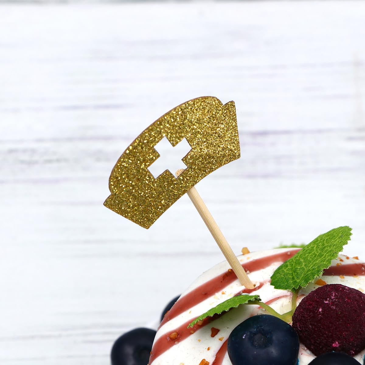 Cupcakes Cupcake Topper 24pcs Cupcake Toppers for Rn Themed Graduation Party Supplies Golden Cupcake Cups