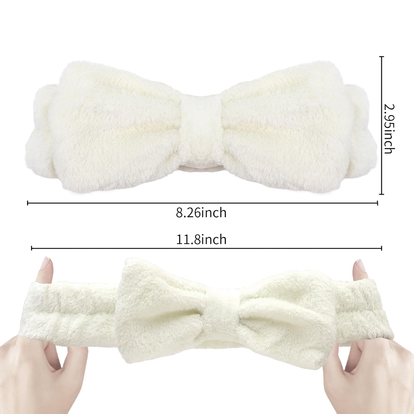 Semato 8 Pcs Creamy White Spa Headband Bachelorette Party Favor Set Skincare Headbands for Women Gifts and Party Supplies (creamy white)