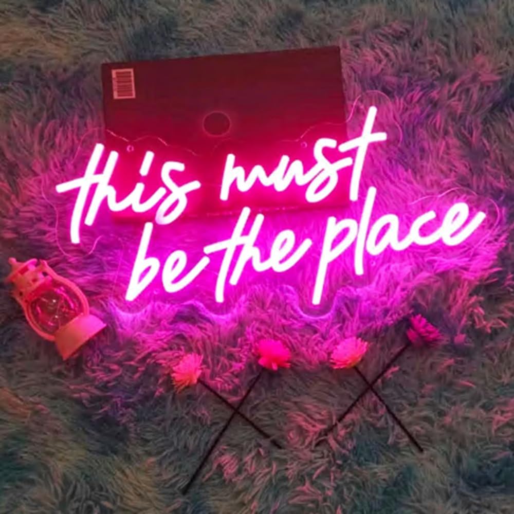 This Must Be The Place Neon Sign, Led Neon Light Bar Sign, Party Sign, Home Decor Size:25x 12inches