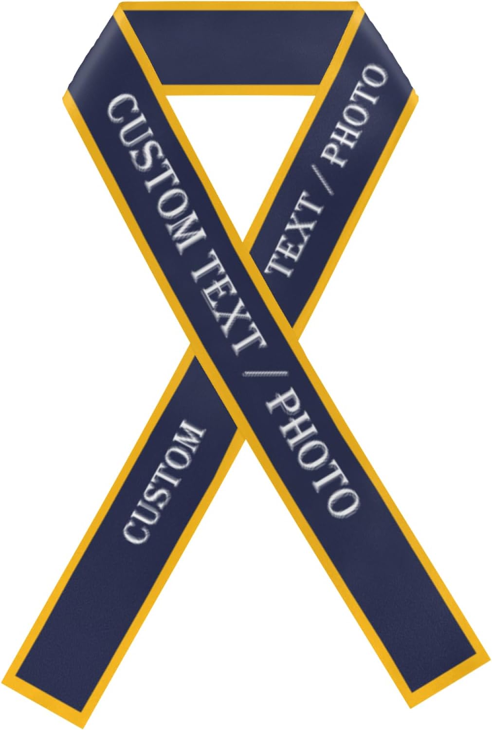 Custom Sash,Personalized Birthday Sash with Text Photo,Customized Bachelorette Sash Quote Sash Bride to Be Sash Color Optional (With decorative edge, Dark Blue)