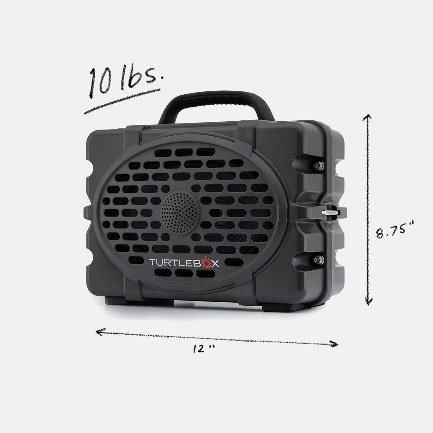 Turtlebox Original Gen 3: Portable Outdoor Bluetooth Speaker – Ultra-Loud (120dB), Waterproof (IP67), Rugged, Impact-Resistant, 3-Day Battery | Party Mode: Unlimited Pairing Stereo, Gray/Electric Blue