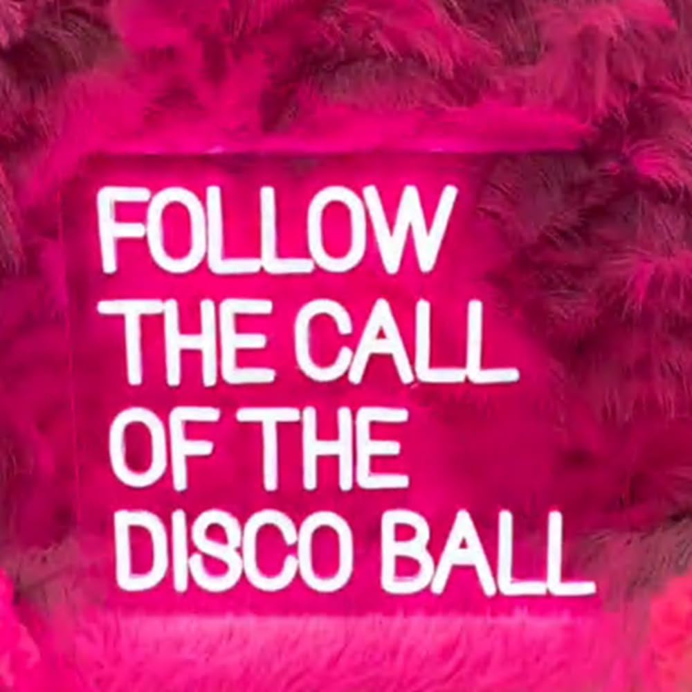 Neon Sign,Retro Disco Ball Sign,Disco Party Bar Pub Wall Decor,Home Wall Decor,Back To The 80 90's,Gifts USB Size:16x13inches