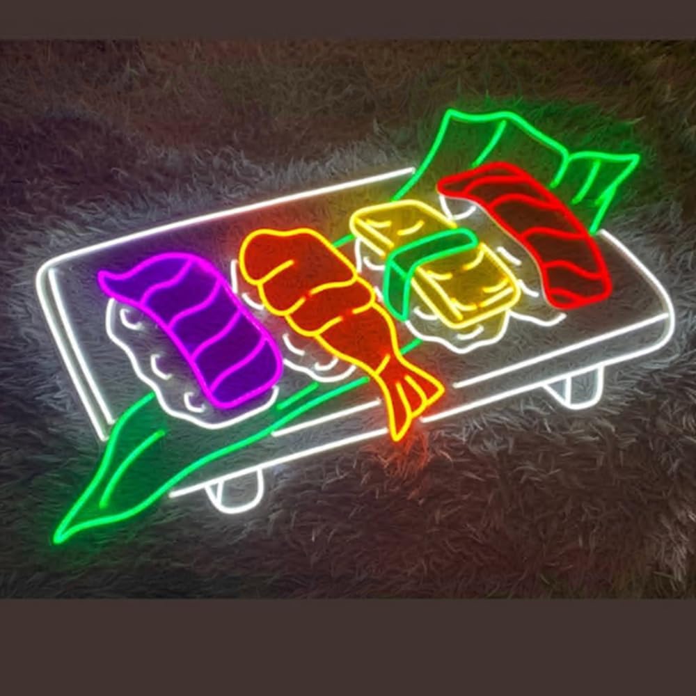 Japanese Sushi Neon Sign, Japanese Sushi Led Sign, Custom Neon Sign, Japanese Sushi Restaurant Decor, Sushi Store Art, Sushi Lover Gift Size:23inch